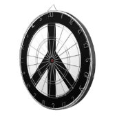 Schwarz-weißes Friedenszeichen Dartscheibe (Vorderseite rechts)