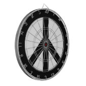 Schwarz-weißes Friedenszeichen Dartscheibe (Vorderseite Links)