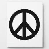 Schwarz-weißes Friedenszeichen Fotoplatte (Vorderseite)