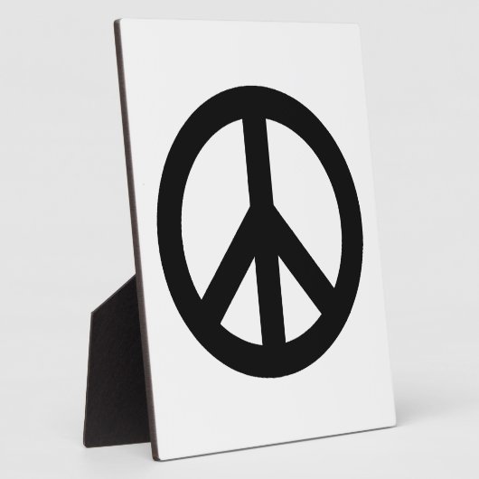 Schwarz-weißes Friedenszeichen Fotoplatte (Seite)