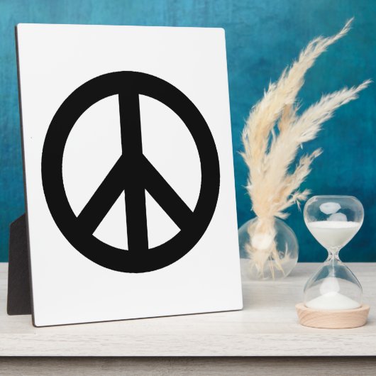 Schwarz-weißes Friedenszeichen Fotoplatte (Seite)
