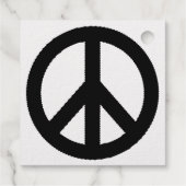 Schwarz-weißes Friedenszeichen Geschenkanhänger (Rückseite)