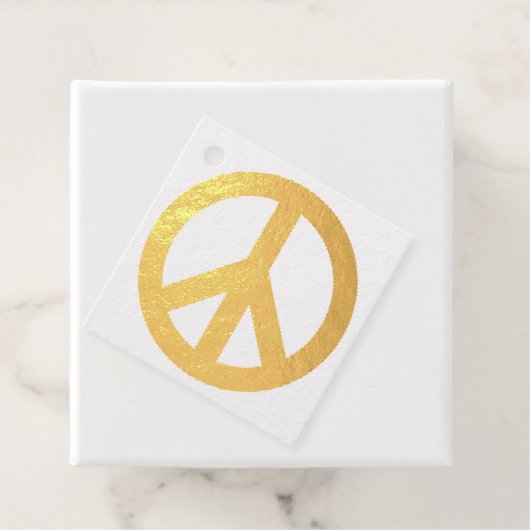 Schwarz-weißes Friedenszeichen Geschenkanhänger (Mit Box)