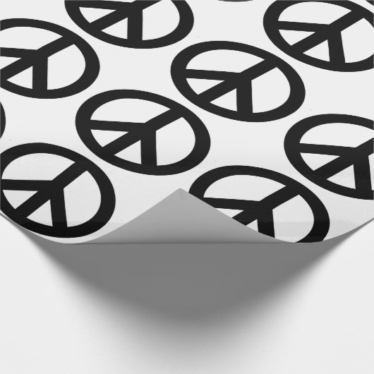 Schwarz-weißes Friedenszeichen Geschenkpapier (Ecke)