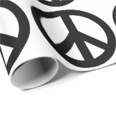 Schwarz-weißes Friedenszeichen Geschenkpapier (Rolleneckpunkt)