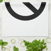 Schwarz-weißes Friedenszeichen Geschirrtuch (Gefaltet)