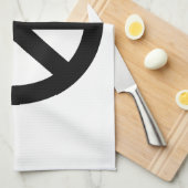 Schwarz-weißes Friedenszeichen Geschirrtuch (Viertel Falte)