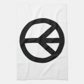 Schwarz-weißes Friedenszeichen Geschirrtuch (Vertikal)