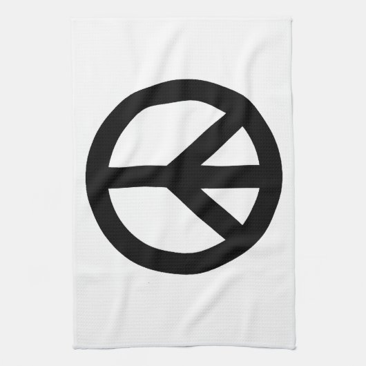 Schwarz-weißes Friedenszeichen Geschirrtuch (Vertikal)
