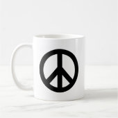 Schwarz-weißes Friedenszeichen Kaffeetasse (Links)