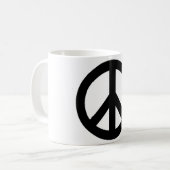 Schwarz-weißes Friedenszeichen Kaffeetasse (Vorderseite Links)