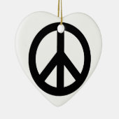 Schwarz-weißes Friedenszeichen Keramik Ornament (Rechts)