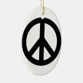 Schwarz-weißes Friedenszeichen Keramikornament (Rechts)