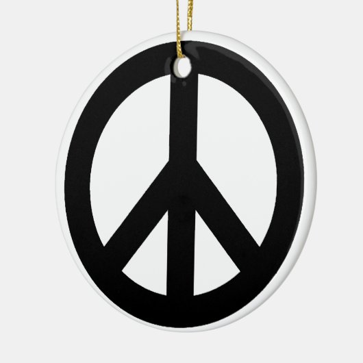 Schwarz-weißes Friedenszeichen Keramikornament (Links)