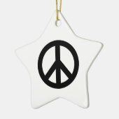 Schwarz-weißes Friedenszeichen Keramikornament (Links)
