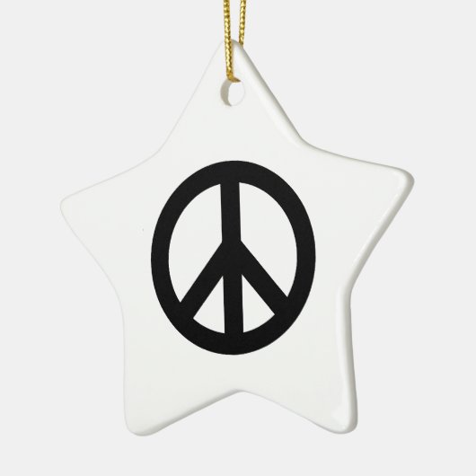 Schwarz-weißes Friedenszeichen Keramikornament (Links)