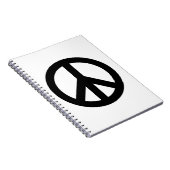 Schwarz-weißes Friedenszeichen Notizblock (Rechte Seite)