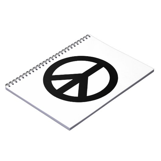 Schwarz-weißes Friedenszeichen Notizblock (Linke Seite)