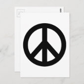 Schwarz-weißes Friedenszeichen Postkarte (Vorne/Hinten)