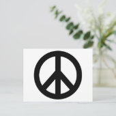 Schwarz-weißes Friedenszeichen Postkarte (Stehend Vorderseite)