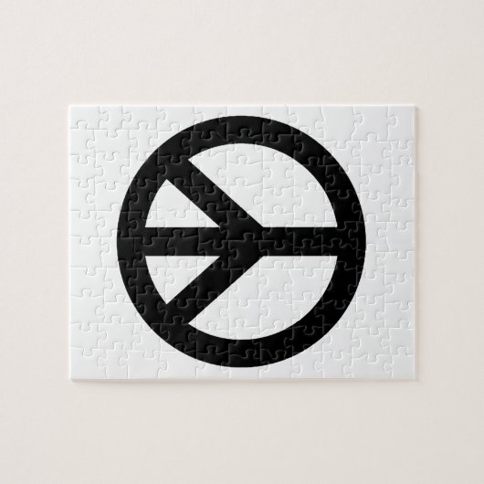 Schwarz-weißes Friedenszeichen Puzzle (Horizontal)
