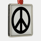 Schwarz-weißes Friedenszeichen Silbernes Ornament (Rechts)