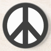 Schwarz-weißes Friedenszeichen-Symbol Untersetzer (Vorne)