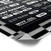 Schwarz, Weißes Frisbemenü Poster (Ecke)