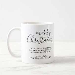 Schwarz-weißes Frohe Weihnachten Skript Wünsche Kaffeetasse
