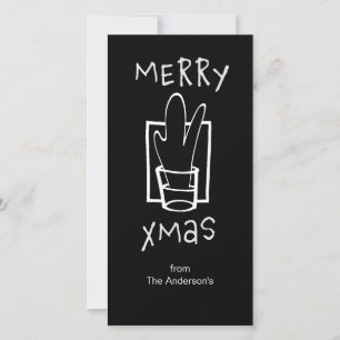 Schwarz-Weißes Frohes Xmas Feiertagskarte