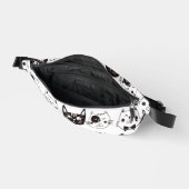 Schwarz-weißes Funny Cat Faces Muster Bauchtasche (Offen)