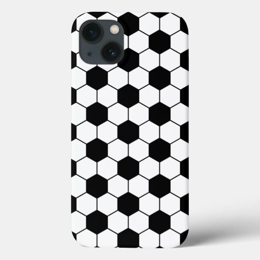 Schwarz-weißes Fußball-Ball-Muster Case-Mate iPhone Hülle (Rückseite)