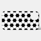 Schwarz-weißes Fußball-Ball-Muster Case-Mate iPhone Hülle (Rückseite (Horizontal))