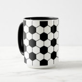 Schwarz-weißes Fußball-Ball-Muster Tasse (Vorderseite Links)