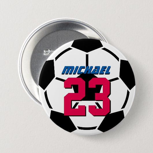 Schwarz-weißes Fußball-Sportteam Button-Button Button (Vorne & Hinten)