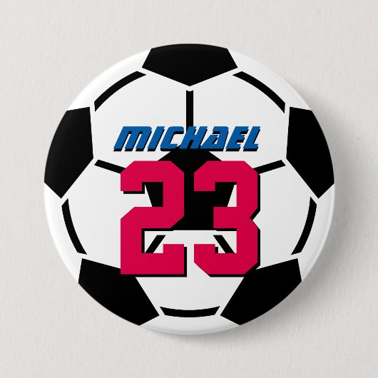 Schwarz-weißes Fußball-Sportteam Button-Button Button (Vorderseite)