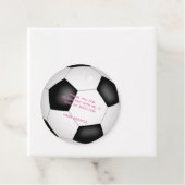 Schwarz-weißes Fußballball Kindergeburtstag Party Geschenkanhänger (Beispiel)