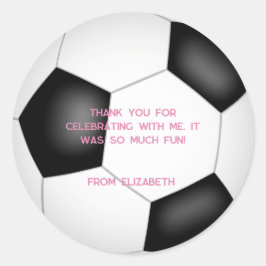 Schwarz-weißes Fußballball Kindergeburtstag Party Runder Aufkleber