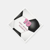 Schwarz-weißes Fußballball Kindergeburtstag Party Serviette (Ecke)