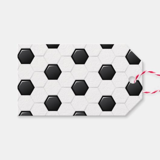 Schwarz-weißes Fußballteam Geschenkanhänger (Vorderseite (Horizontal))