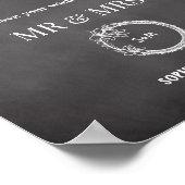 Schwarz-weißes Gästebuch Rustic Wedding Sign Poste (Ecke)