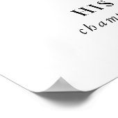 Schwarz-weißes Gebirgskalligrafie-Hochzeitmenü mit Poster (Ecke)