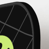 Schwarz-weißes gelbes, elegantes Skript personanis Pickleball Schläger (Linke Seite)