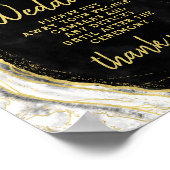 Schwarz-weißes Geode Unplugged Wedding Table Sign Poster (Ecke)