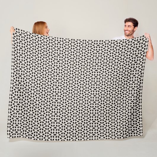 Schwarz-weißes geometrisches Blumenmuster-Fleece-D Fleecedecke (Beispiel)