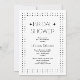 Schwarz-weißes geometrisches Brautparty Einladung