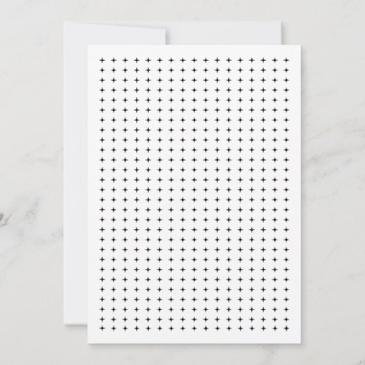 Schwarz-weißes geometrisches Hochzeitsessen Probe Einladung (Rückseite)