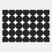 Schwarz-weißes geometrisches Kreismuster nach hint Geschenkpapier Set (Vorderseite 3)