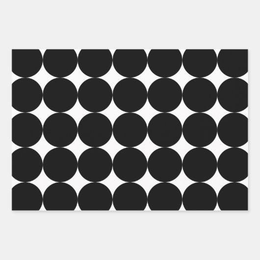 Schwarz-weißes geometrisches Kreismuster nach hint Geschenkpapier Set (Vorderseite 2)