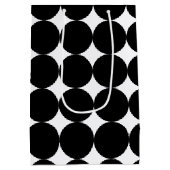 Schwarz-weißes geometrisches Kreismuster nach hint Mittlere Geschenktüte (Rückseite)